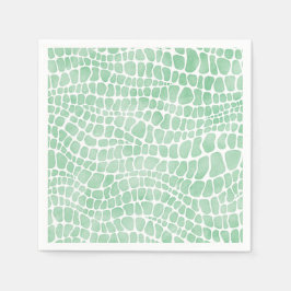緑の水の色ワニの皮膚パターン スタンダードカクテルナプキン