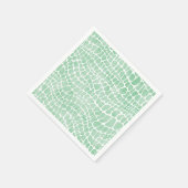 緑の水の色ワニの皮膚パターン スタンダードカクテルナプキン (角)