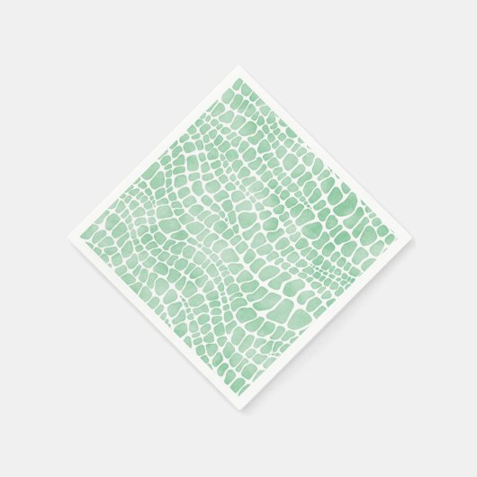 緑の水の色ワニの皮膚パターン スタンダードカクテルナプキン (角)
