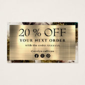 緑の水の色感謝していお客様の割引カード (裏面)