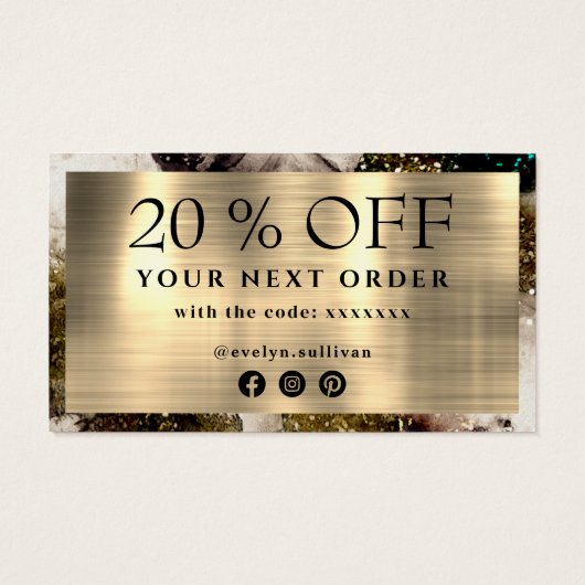 緑の水の色感謝していお客様の割引カード (裏面)