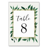 緑の水の色結婚のテーブル番号カード テーブルナンバー (裏面)