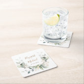 緑の水の色結婚の スクエアペーパーコースター (インサイチュ)