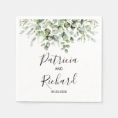 緑の水の色結婚の スタンダードカクテルナプキン (正面)