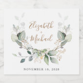 緑の水の色結婚の スパークリングワインラベル (シングルラベル)