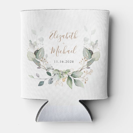 緑の水の色結婚の 缶クーラー (正面)