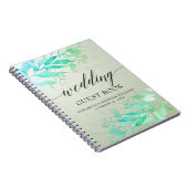 緑の水の色葉の花結婚のゲストブック ノートブック (右側)
