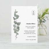 緑の水の色離れのエレガントシンプル結婚Inv 招待状 (スタンド正面)