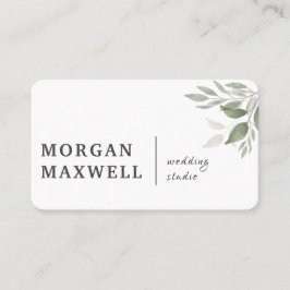 緑の水の葉色結婚の白 名刺