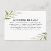 緑の水は緑の金ゴールド結婚の詳細 エンクロージャーカード (正面)