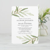 緑の水は緑の金ゴールド葉を結婚塗る 招待状 (スタンド正面)