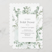 緑の水カラーブライダルシャワー招待状 招待状 (正面/裏面)