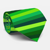 緑の水平のタイストライププ ネクタイ (ロール)