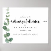 緑の水平リハーサルディナーウェルカムサイン ポスター (正面)