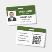 緑の水平企業のIDバッジ バッジ (正面＆裏面)