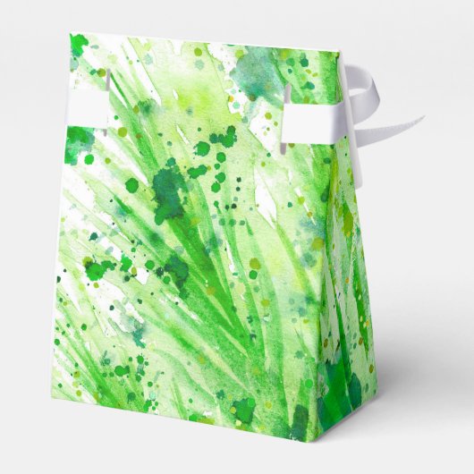 緑の水彩アート感謝していギフトボックス フェイバーボックス (裏面サイド)