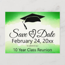 緑の水彩クラス懇親会日付の保存 ポストカード