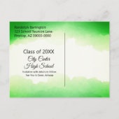 緑の水彩クラス懇親会日付の保存 ポストカード (裏面)