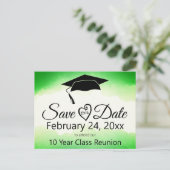 緑の水彩クラス懇親会日付の保存 ポストカード (スタンド正面)