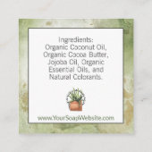 緑の水彩ハーブソープ / バス&ボディハンギング スクエア名刺 (裏面)