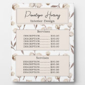 緑の水彩ピンク赤面インテリアデザイン フォトプラーク (正面)