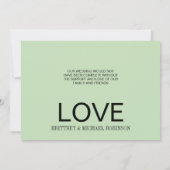 緑の水彩写真エレガント サンキューカード (裏面)