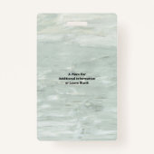 緑の水彩従業員の写真名ロゴID バッジ (裏面)