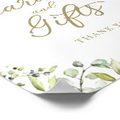 緑の水彩画のカードとギフトサイン ポスター (角)