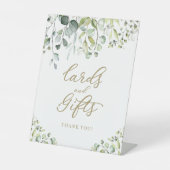 緑の水彩画のカードとギフトサイン 台座サイン (正面)