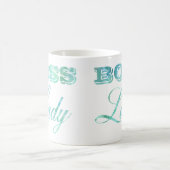 緑の水彩画のボスの女性Women's Feminism コーヒーマグカップ (中央)