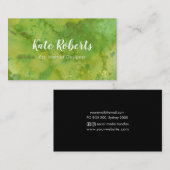 緑の水彩画の名刺|のエコのプロフェッショナル 名刺 (正面/裏面)