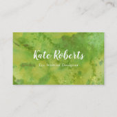 緑の水彩画の名刺|のエコのプロフェッショナル 名刺 (正面)