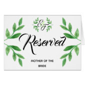 緑の水彩画は予約座席結婚式の印を去ります (正面横)