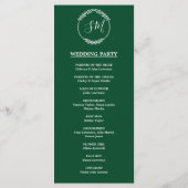 緑の水彩結婚の紅葉 プログラム (裏面)