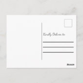 緑の水彩美しいピンクのバラありがとう ポストカード (裏面)