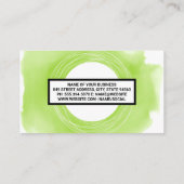 緑の水彩背景 | 芸術的 名刺 (裏面)