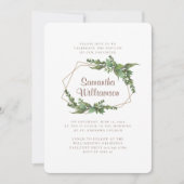 緑の水彩葉洗モダン礼 招待状 (正面)