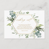 緑の水彩金ゴールド結婚の願い井戸 エンクロージャーカード (正面)