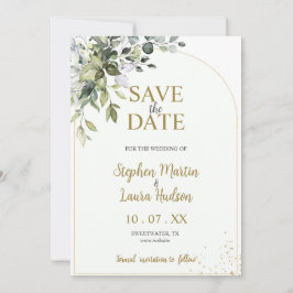緑の水彩 Save The Date 招待状