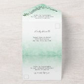 緑の水彩QRコードすべて1つの招待状 オールインワン招待状 (外側)