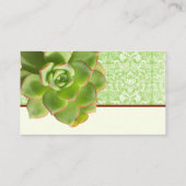 緑の水気が多いヴィンテージのダマスク織のアイボリーの座席表 プレイスカード (裏面)