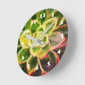 緑の水気が多い植物の芸術の柱時計 ラウンド壁時計 (傾斜)