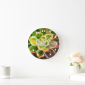 緑の水気が多い植物の芸術の柱時計 ラウンド壁時計 (ホーム)