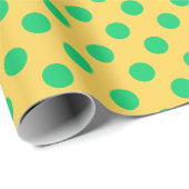 緑の水玉模様が黄色 ラッピングペーパー (ロールコーナー)