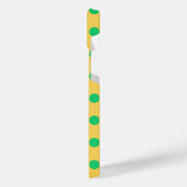 緑の水玉模様が黄色 iPhoneケース (左側面)