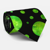 緑の水玉模様のタイ ネクタイ (ロール)