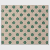緑の水玉模様のバーラップのスタイルのギフトの包装紙 ラッピングペーパー (フラット)