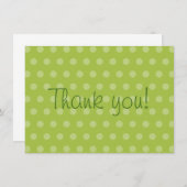 緑の水玉模様のベビーシャワーは感謝していしています サンキューカード (正面/裏面)