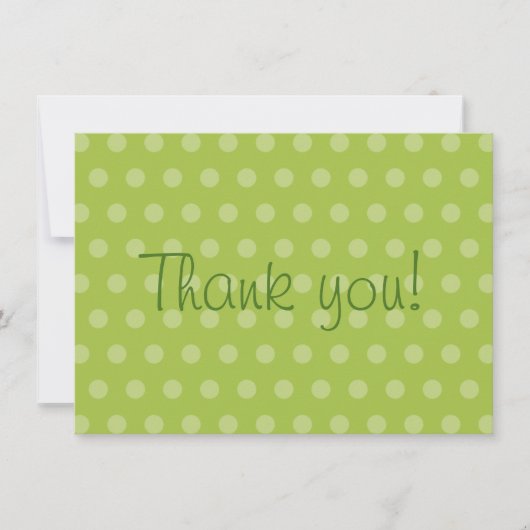 緑の水玉模様のベビーシャワーは感謝していしています サンキューカード (正面)