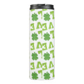緑の水玉模様はアイリッシュシャームロックを愛する タンブラー (裏面)